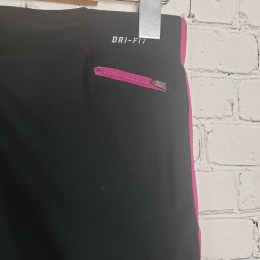 Nike Black Pink Running Tights Leggings Gym Yoga Activewear Workout Athletic - Picture 6 of 12